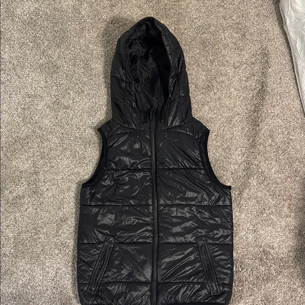 Black Hooded Women's Vest